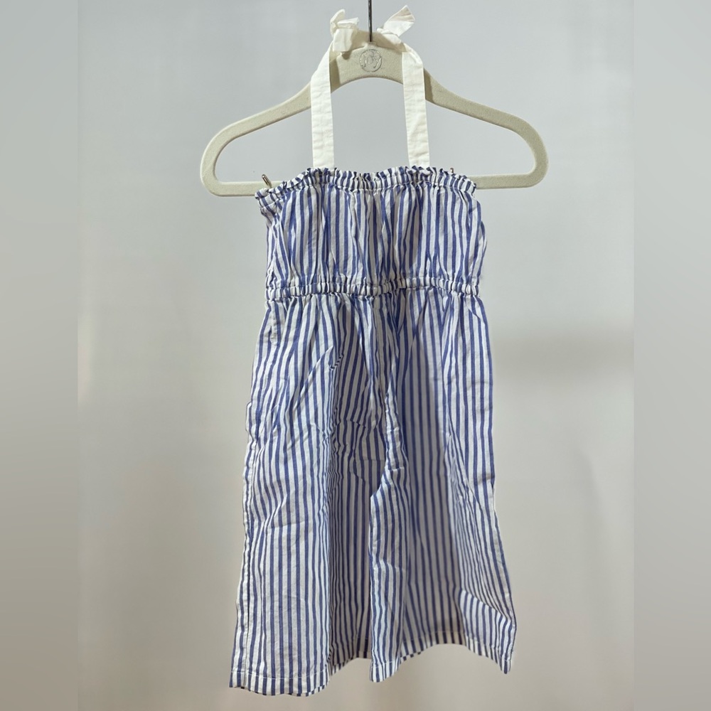 Striped White/blue dress Janie and Jack 6-12 mo